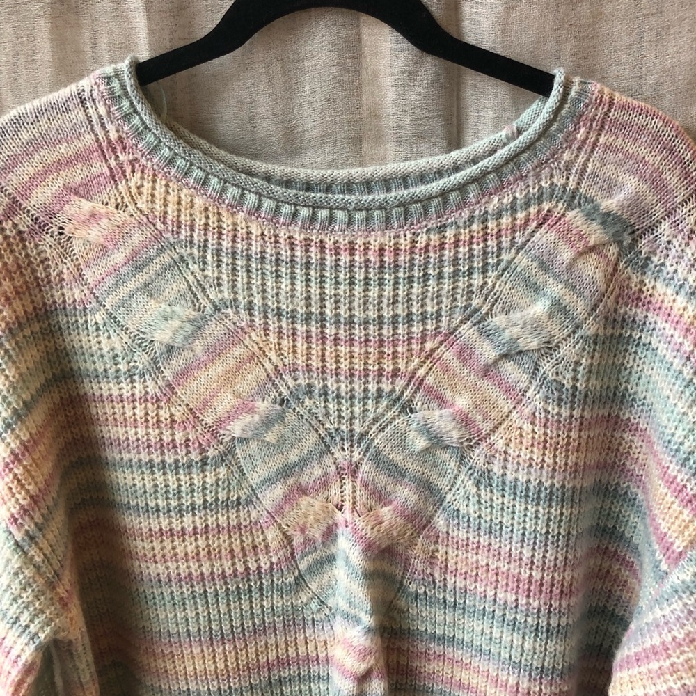 LC Lauren Conrad Beautiful Pastel Cable Knit Sweater Top.‎ Women’s XL - Picture 3 of 15